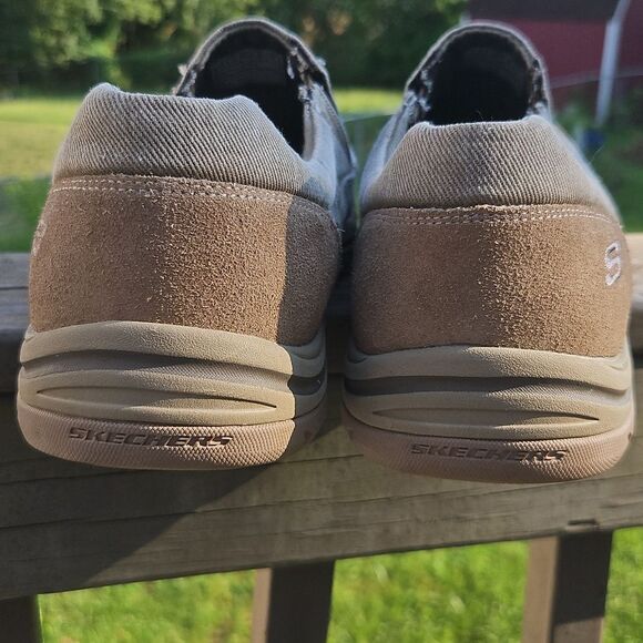 Hard-to-Find Men’s Size 15 Skechers Relaxed Fit Memory Foam Khaki Slip-On Loafer - Picture 5 of 8